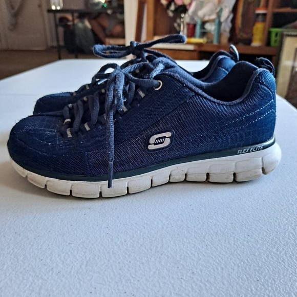 Navy Blue Skechers Elite Sneakers - Picture 4 of 7